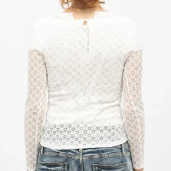 Tee shirt col bateau à dentelle manches longues thell Femme LA PETITE ETOILE