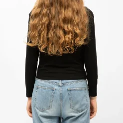 Tee shirt col bateau aliona avec zip noeud brodé Femme BURTON OF LONDON