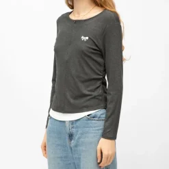 Tee shirt col bateau aliona avec zip noeud brodé Femme BURTON OF LONDON