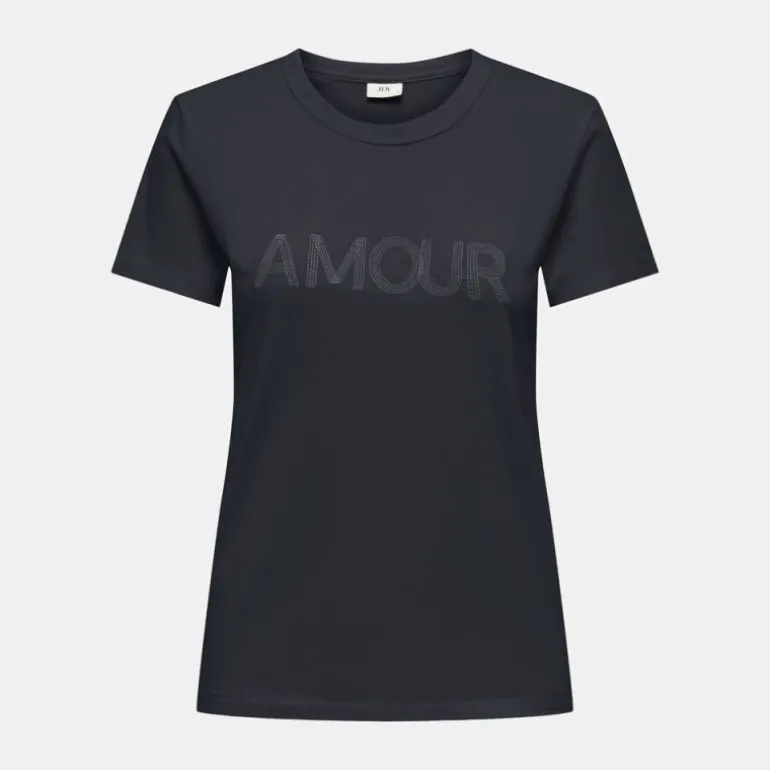 Tee shirt col rond michigan coton Amour Femme JDY