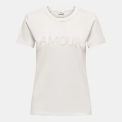 Tee shirt col rond michigan coton Amour Femme JDY