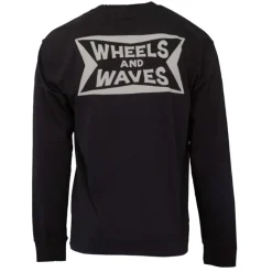 Tee shirt col rond noir log ailé en coton Homme WHEELS AND WAVES