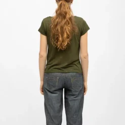 Tee shirt col rond tissu chiné fil doré Femme DEELUXE 74