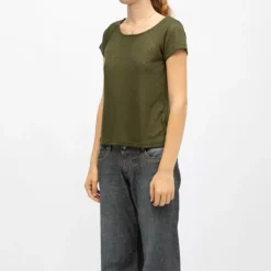 Tee shirt col rond tissu chiné fil doré Femme DEELUXE 74