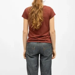 Tee shirt col rond tissu chiné fil doré Femme DEELUXE 74