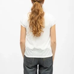 Tee shirt col rond tissu chiné fil doré Femme DEELUXE 74