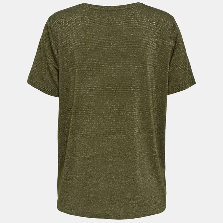 Tee shirt col V à pailettes Harly Femme ONLY