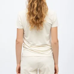 Tee shirt col v ecru rayé dore kayla Femme LA PETITE ETOILE