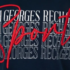 Tee shirt coton bandes épaules texte Sport brodé Homme GEORGES RECH