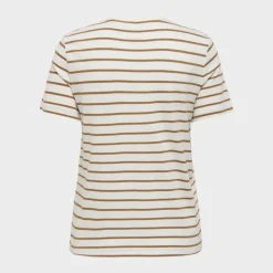 Tee shirt coton bio Liva marinière avec coeur argenté Femme ONLY