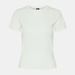 Tee shirt coton col rond manches courtes Femme PIECES
