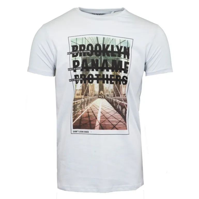 Tee shirt coton imprimé pont de Brooklyn Homme PANAME BROTHERS