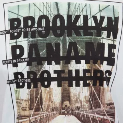 Tee shirt coton imprimé pont de Brooklyn Homme PANAME BROTHERS