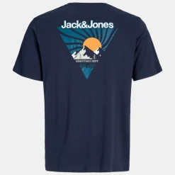 Tee shirt coton mine crew imprimé triangle avec montagnes Homme JACK & JONES