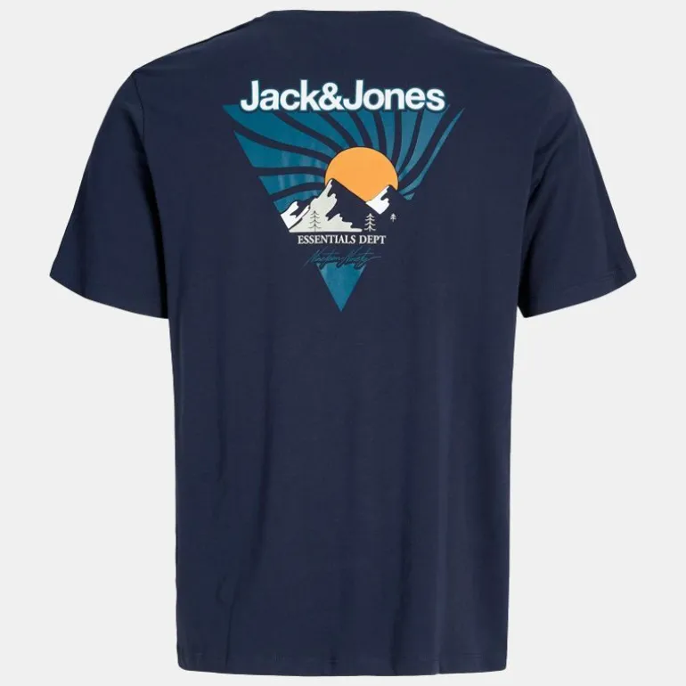 Tee shirt coton mine crew imprimé triangle avec montagnes Homme JACK & JONES