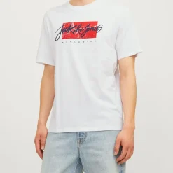 Tee shirt coton tiley imprimé logo col ras de cou Homme JACK & JONES