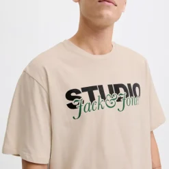 Tee shirt coton yuki col ras de cou manches courtes Homme JACK & JONES