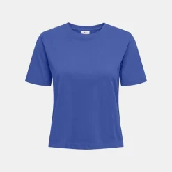 Tee shirt court coton rex col rond Femme JDY