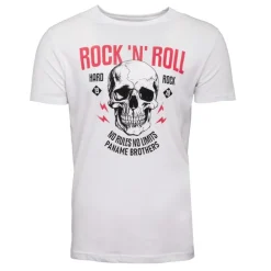 Tee shirt crane de squelette coton Rock 'N' Roll Homme PANAME BROTHERS