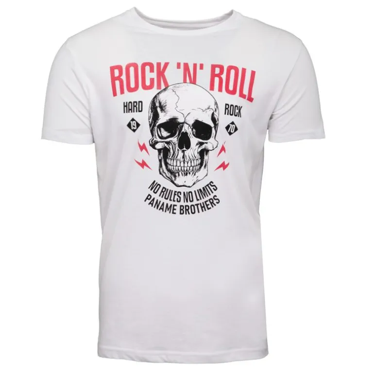 Tee shirt crane de squelette coton Rock 'N' Roll Homme PANAME BROTHERS