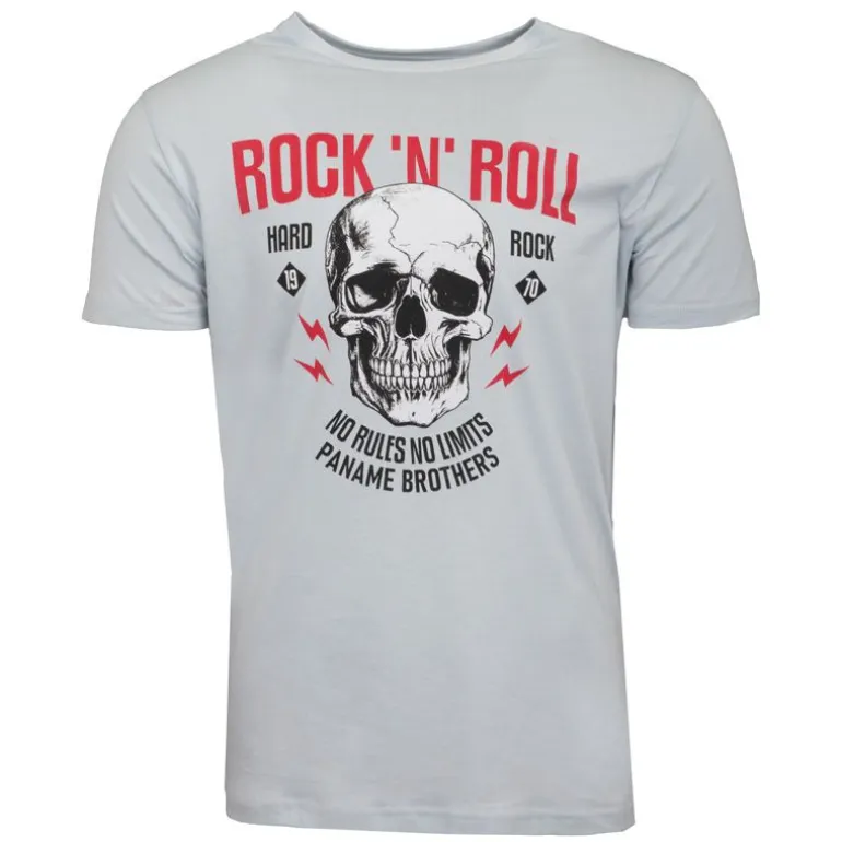 Tee shirt crane de squelette coton Rock 'N' Roll Homme PANAME BROTHERS