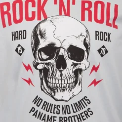 Tee shirt crane de squelette coton Rock 'N' Roll Homme PANAME BROTHERS