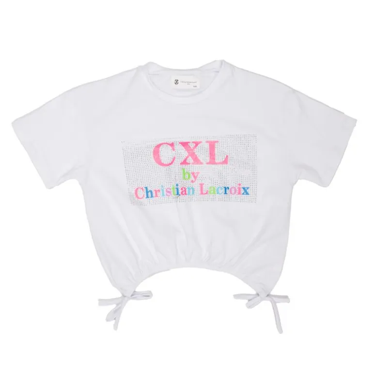 Tee shirt crop top avec noeuds Enfant CXL BY CHRISTIAN LACROIX