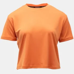 Tee shirt crop top de sport technique manches courtes orange Femme ROSSIGNOL