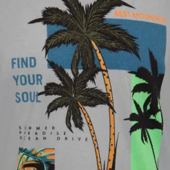 Tee shirt Find your soul imprimé palmier Homme BEST MOUNTAIN