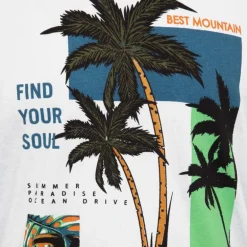 Tee shirt Find your soul imprimé palmier Homme BEST MOUNTAIN