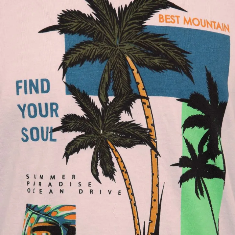 Tee shirt Find your soul imprimé palmier Homme BEST MOUNTAIN