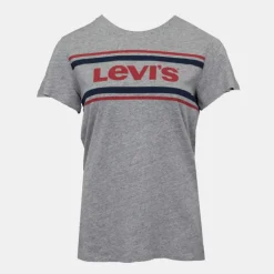 Tee shirt gris chiné coton manches courtes Femme LEVI'S