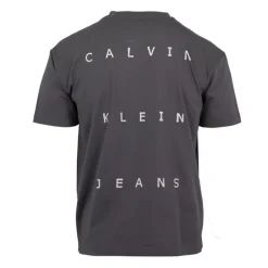 Tee shirt gris dos avec inscription Femme CALVIN KLEIN