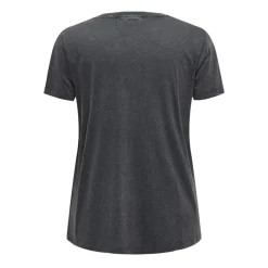 Tee shirt gris en coton biologique à motif éclair Femme ONLY CARMAKOMA