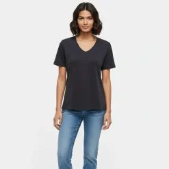 Tee shirt hannah regular fit décolleté V humus Femme ONLY