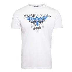 Tee shirt illustration têtes de mort et papillon en coton Homme PANAME BROTHERS