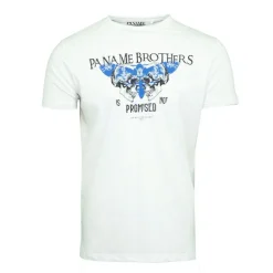 Tee shirt illustration têtes de mort et papillon en coton Homme PANAME BROTHERS