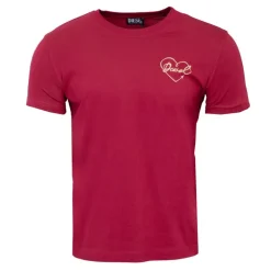 Tee shirt imprimé coeur coton rouge Homme DIESEL