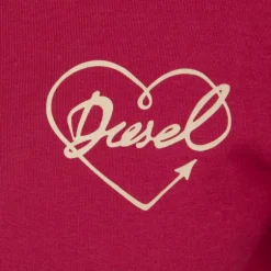 Tee shirt imprimé coeur coton rouge Homme DIESEL