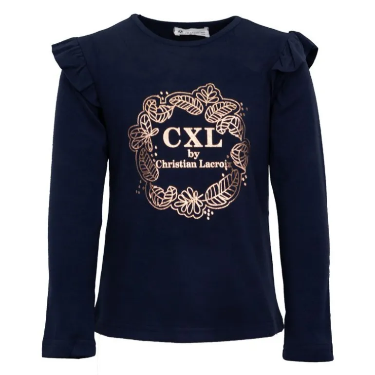 Tee shirt imprimé gold épaules à volants Enfant CXL BY CHRISTIAN LACROIX