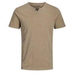 Tee shirt jersey col v boutonné Homme JACK & JONES