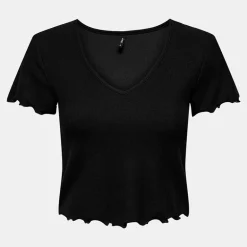 Tee shirt kika crop top col v Femme ONLY