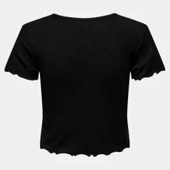 Tee shirt kika crop top col v Femme ONLY