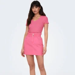 Tee shirt kika crop top col v Femme ONLY