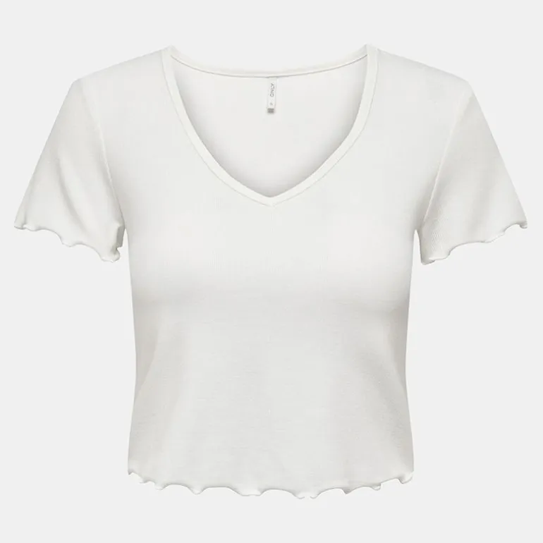 Tee shirt kika crop top col v Femme ONLY