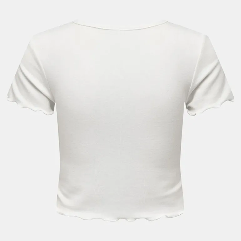 Tee shirt kika crop top col v Femme ONLY