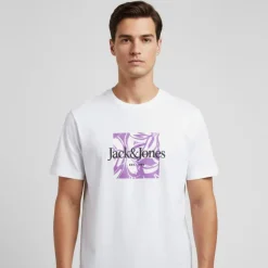 Tee shirt La fayette imprimé forme plantes Homme JACK & JONES