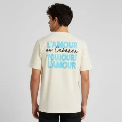 Tee shirt L'amour au cabanon toujours l'amour antique white Homme JACK & JONES