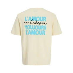 Tee shirt L'amour au cabanon toujours l'amour antique white Homme JACK & JONES