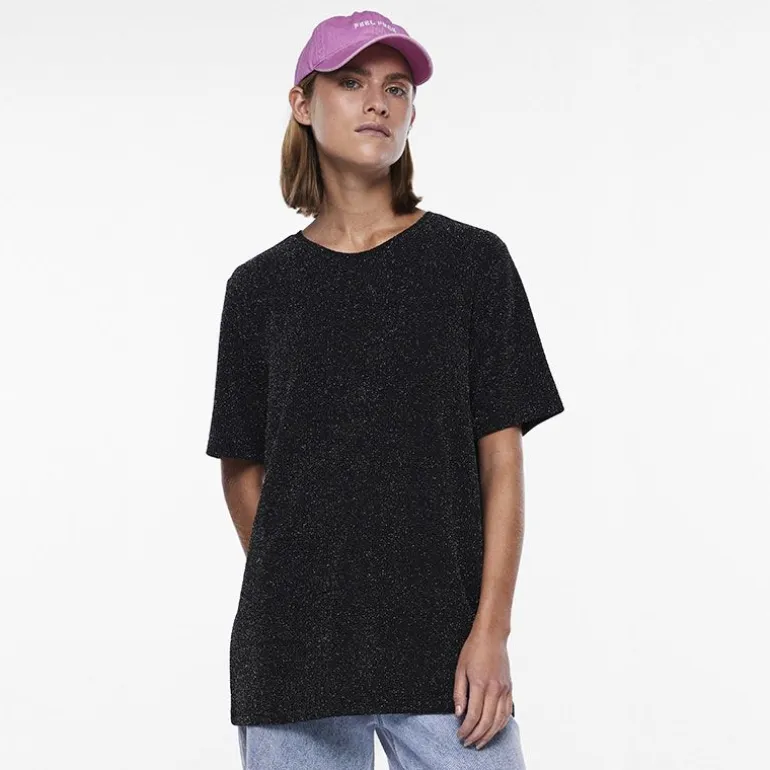 Tee shirt Lina pailleté loose lurex Femme PIECES